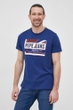 mornarsko modra Bombažen t-shirt Pepe Jeans Adelard