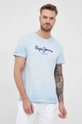 niebieski Pepe Jeans t-shirt bawełniany DON N