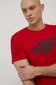 červená Bavlnené tričko 4F Pánsky