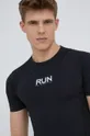 czarny 4F t-shirt do biegania Męski