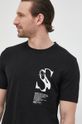 černá Bavlněné tričko Sisley