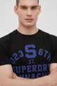 czarny Superdry t-shirt bawełniany