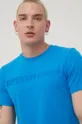 modrá Bavlnené tričko Superdry