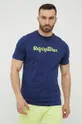 granatowy RefrigiWear t-shirt bawełniany Męski