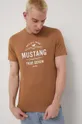 Bavlnené tričko Mustang hnedá