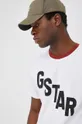 λευκό Βαμβακερό μπλουζάκι G-Star Raw