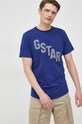 G-Star tricou din bumbac D21198.336 bleumarin SS22