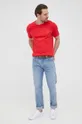 Βαμβακερό μπλουζάκι BOSS Boss Casual κόκκινο