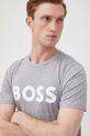 svetlosivá Bavlnené tričko BOSS Boss Casual