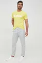 Βαμβακερό μπλουζάκι BOSS Boss Casual κίτρινο