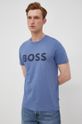 modrá Bavlnené tričko BOSS Boss Casual Pánsky