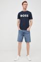 Bavlnené tričko BOSS Boss Casual tmavomodrá