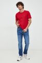 BOSS t-shirt bawełniany BOSS CASUAL czerwony