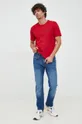 Βαμβακερό μπλουζάκι BOSS Boss Casual κόκκινο