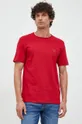czerwony BOSS t-shirt bawełniany BOSS ORANGE