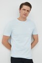 BOSS t-shirt bawełniany BOSS ORANGE niebieski 50472584