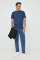 Βαμβακερό μπλουζάκι BOSS Boss Casual σκούρο μπλε