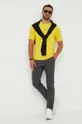 Μπλουζάκι BOSS BOSS ORANGE κίτρινο