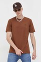 HUGO t-shirt ανδρικό βαμβακερό Dero222 καφέ 50466158