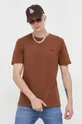 hnedá Bavlnené tričko HUGO