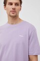 Bavlnené tričko HUGO Dero222 50466158 fialová