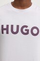 Хлопковая футболка HUGO 50467556 фиолетовой