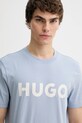 HUGO t-shirt bawełniany niebieski 50467556