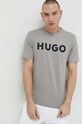HUGO t-shirt bawełniany szary 50467556