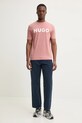 HUGO t-shirt bawełniany 50467556 różowy AA00