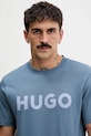 Bombažna kratka majica HUGO turkizna 50467556