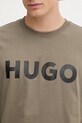 Бавовняна футболка HUGO 50467556 зелений