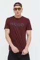 Βαμβακερό μπλουζάκι HUGO μπορντό
