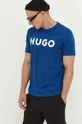 μπλε Βαμβακερό μπλουζάκι HUGO