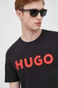 czarny HUGO t-shirt bawełniany