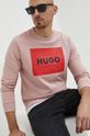 pastelowy różowy HUGO bluza bawełniana Męski