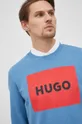 μπλε Βαμβακερή μπλούζα Hugo