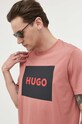 HUGO t-shirt bawełniany 50467952 różowy