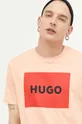 oranžová Bavlnené tričko HUGO