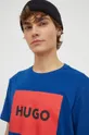 μπλε Βαμβακερό μπλουζάκι HUGO