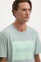 HUGO t-shirt bawełniany 50467952 zielony AW25