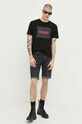 Бавовняна футболка HUGO 50467952 чорний AW25