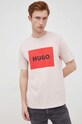 HUGO t-shirt bawełniany Dulive222 różowy 50467952