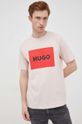 różowy HUGO t-shirt bawełniany 50467952