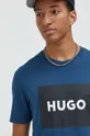 σκούρο μπλε Βαμβακερό μπλουζάκι HUGO