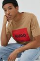 złoty brąz HUGO t-shirt bawełniany 50467952 Męski