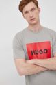brudny zielony HUGO t-shirt bawełniany 50467952 Męski