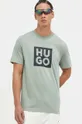 zielony HUGO t-shirt bawełniany