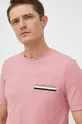 ružová Bavlnené tričko BOSS