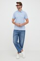 BOSS polo bawełniane 50468301 fioletowy SS24