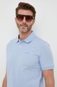 BOSS polo bawełniane fioletowy 50468301
